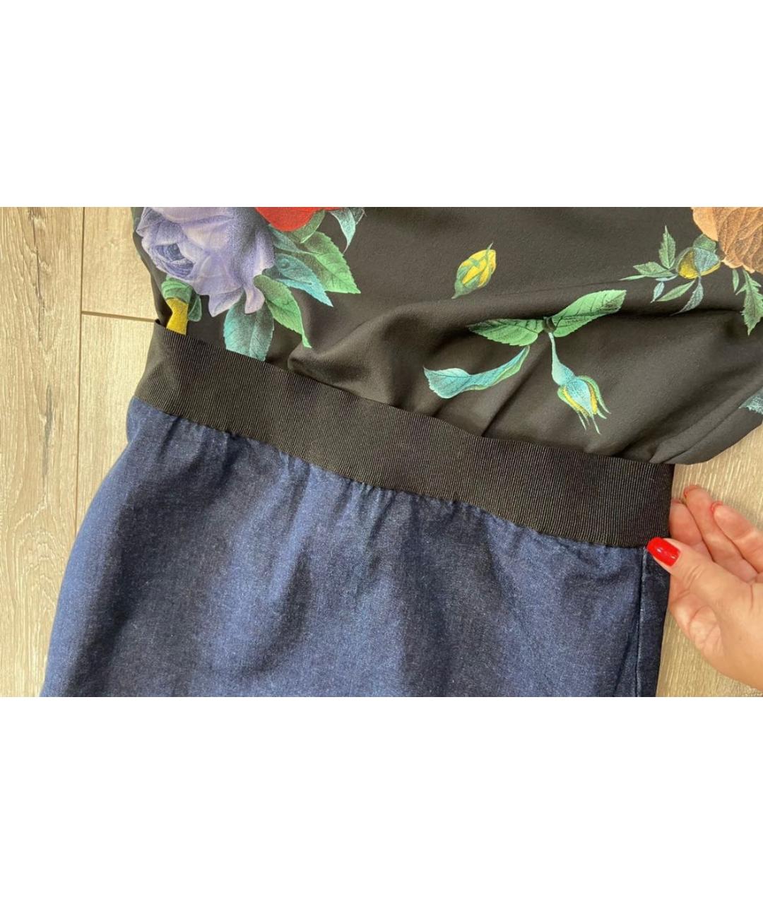 LOVE MOSCHINO Синее хлопковое повседневное платье, фото 7