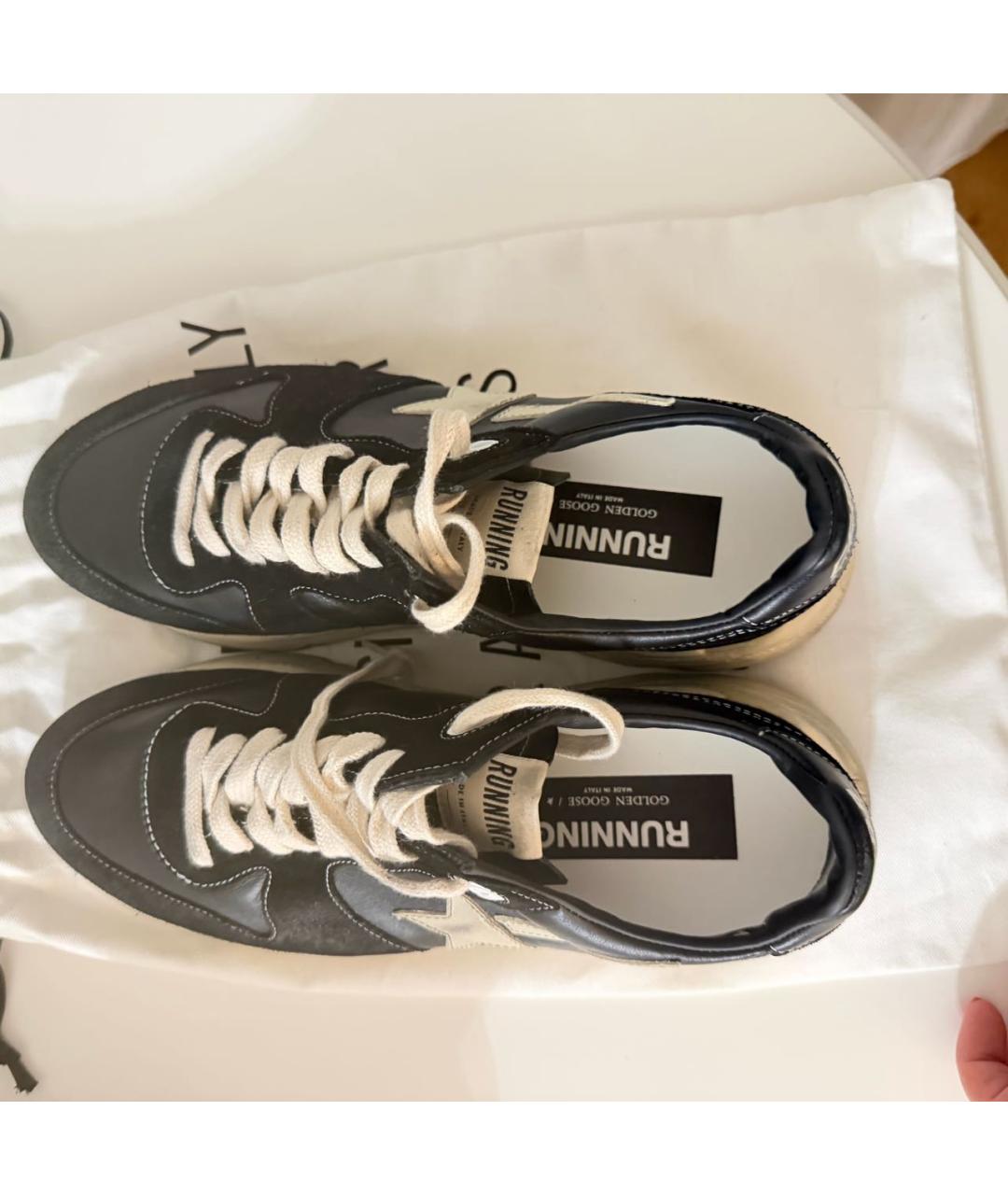 GOLDEN GOOSE DELUXE BRAND Черные кожаные кроссовки, фото 3