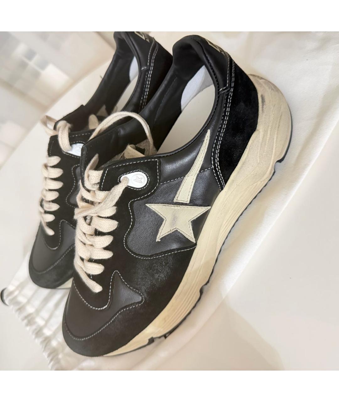 GOLDEN GOOSE DELUXE BRAND Черные кожаные кроссовки, фото 7