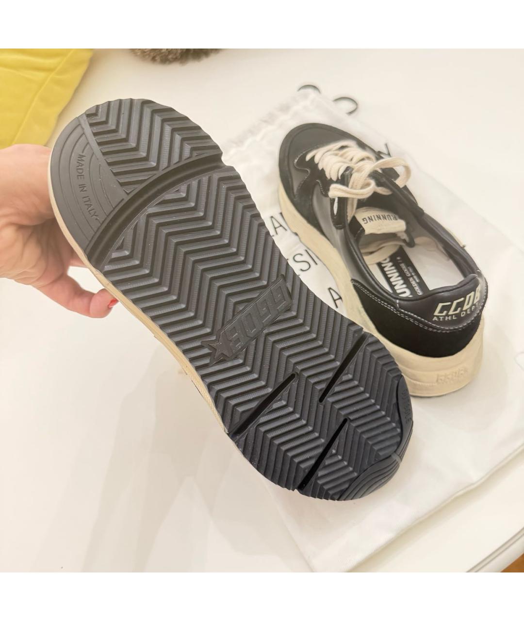 GOLDEN GOOSE DELUXE BRAND Черные кожаные кроссовки, фото 4