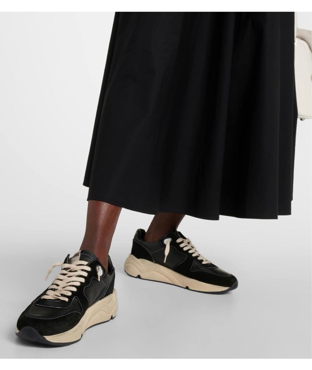 GOLDEN GOOSE DELUXE BRAND Черные кожаные кроссовки, фото 5