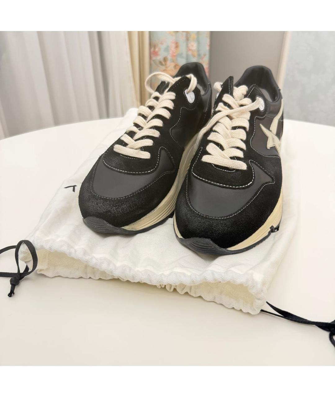 GOLDEN GOOSE DELUXE BRAND Черные кожаные кроссовки, фото 2