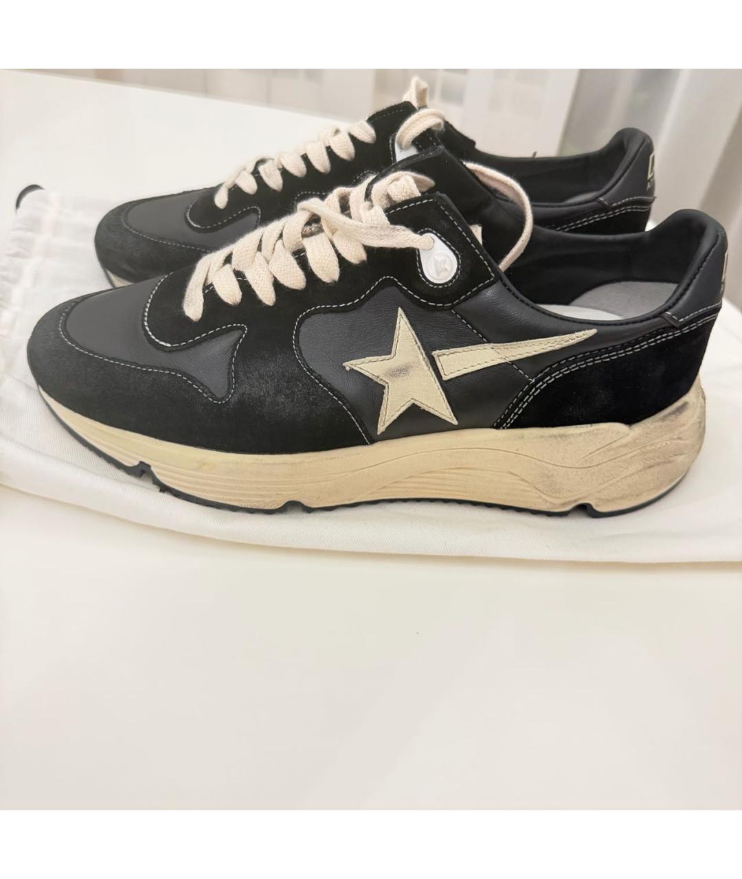 GOLDEN GOOSE DELUXE BRAND Черные кожаные кроссовки, фото 8