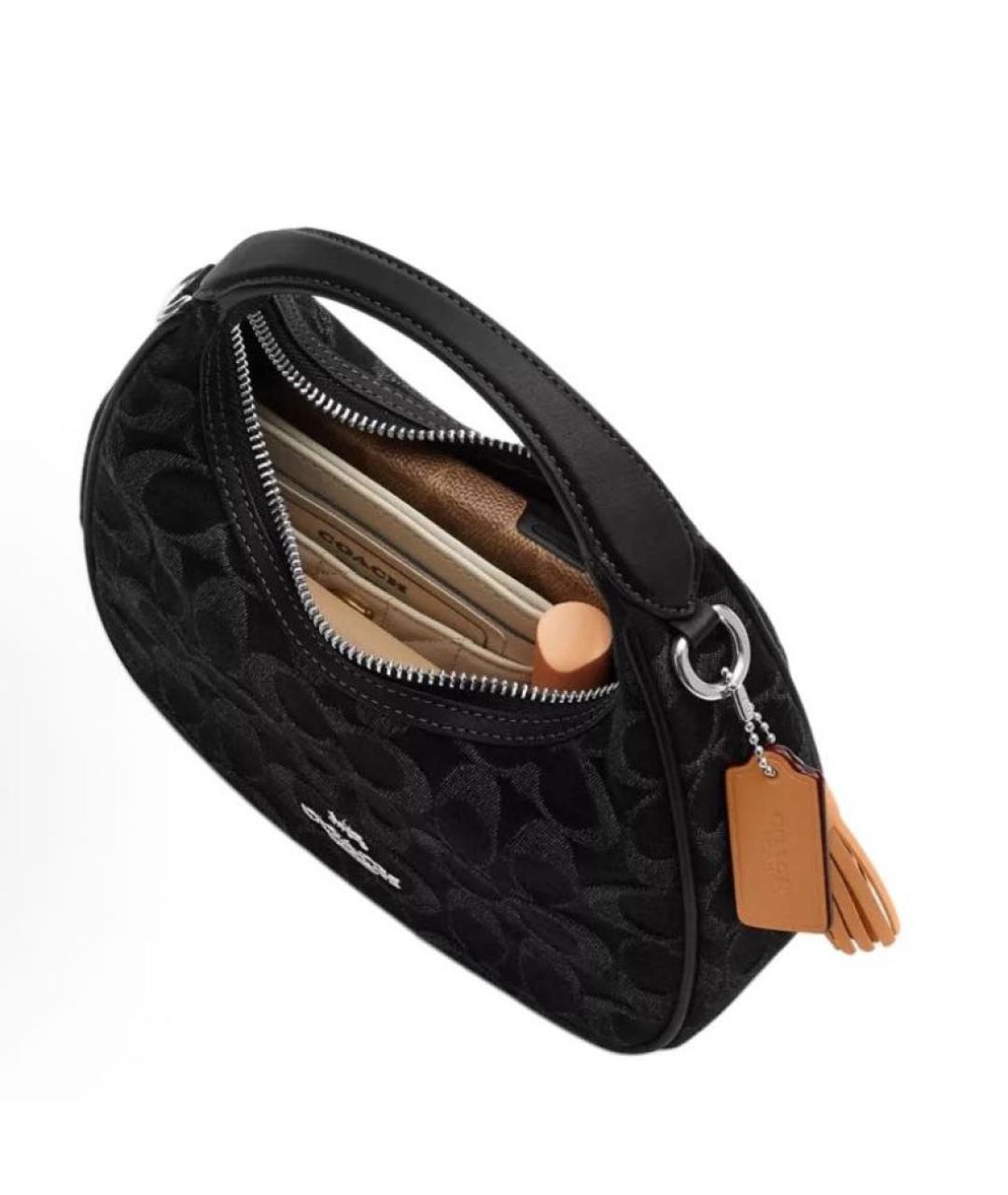 COACH Черная сумка с короткими ручками, фото 4