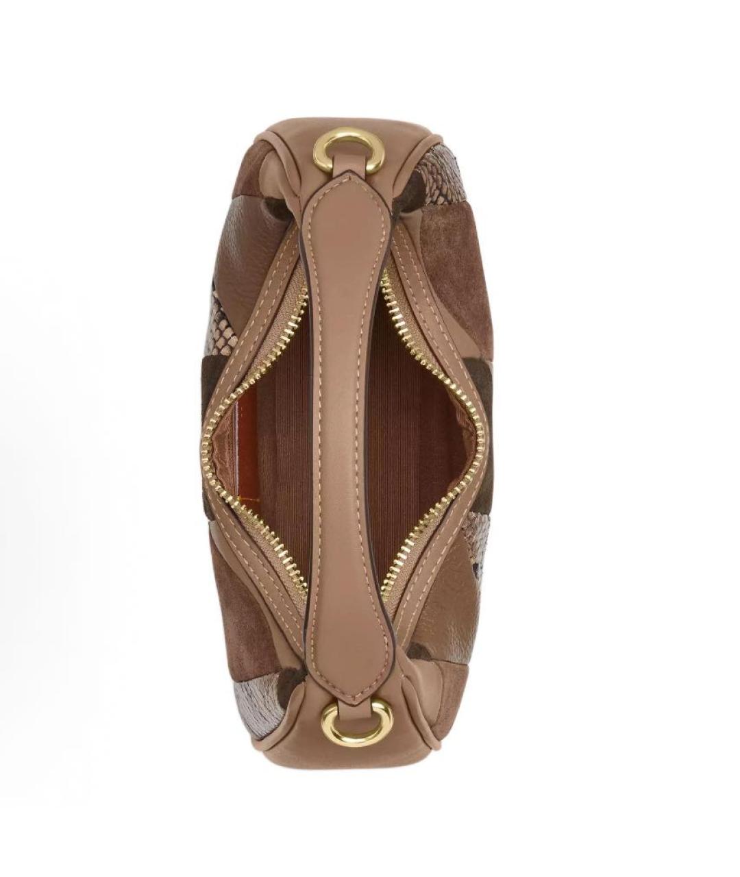 COACH Коричневая сумка с короткими ручками, фото 3