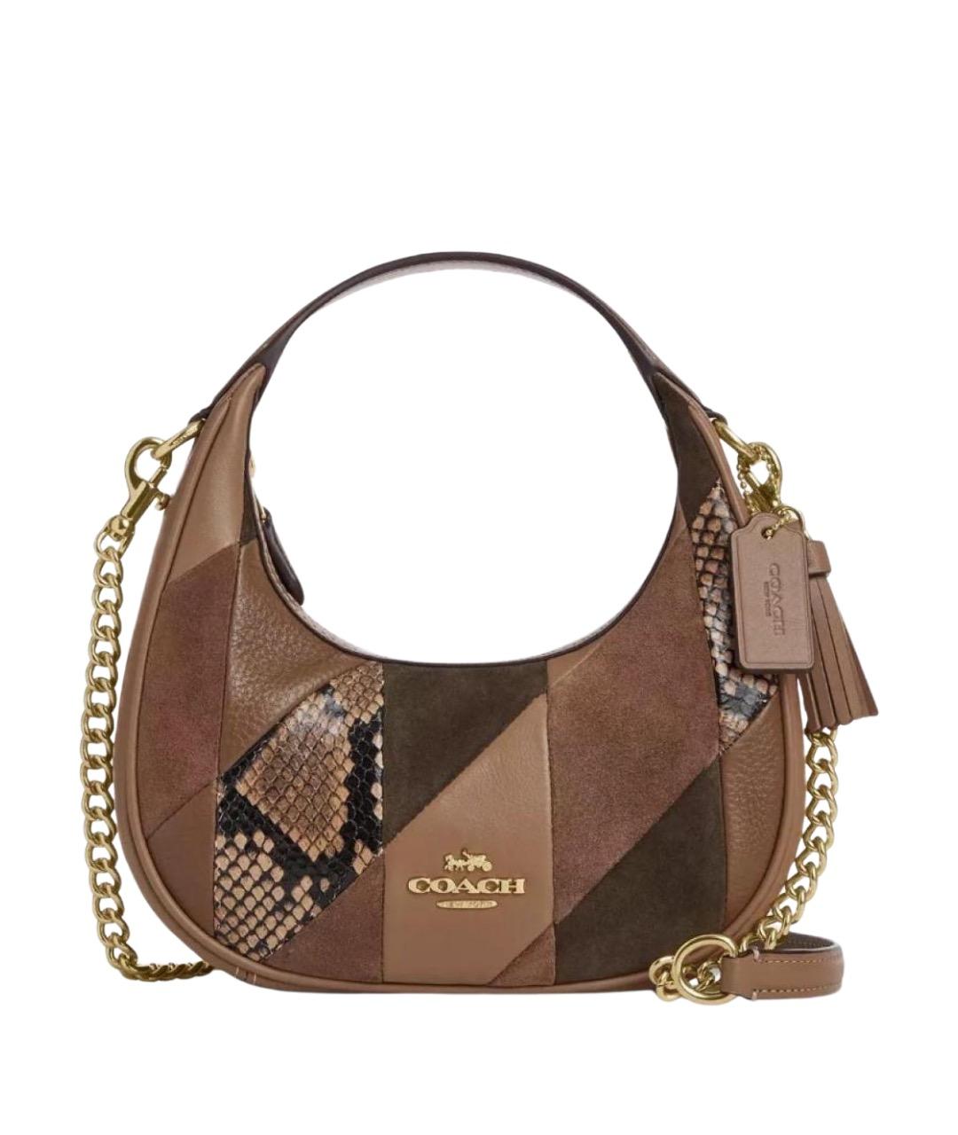 COACH Коричневая сумка с короткими ручками, фото 1