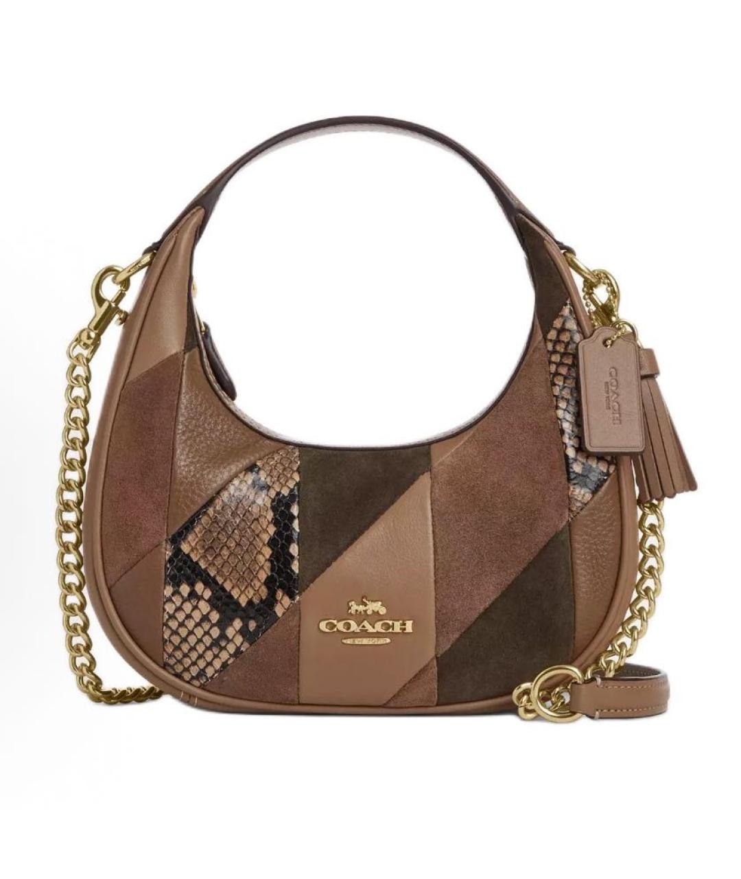 COACH Коричневая сумка с короткими ручками, фото 6