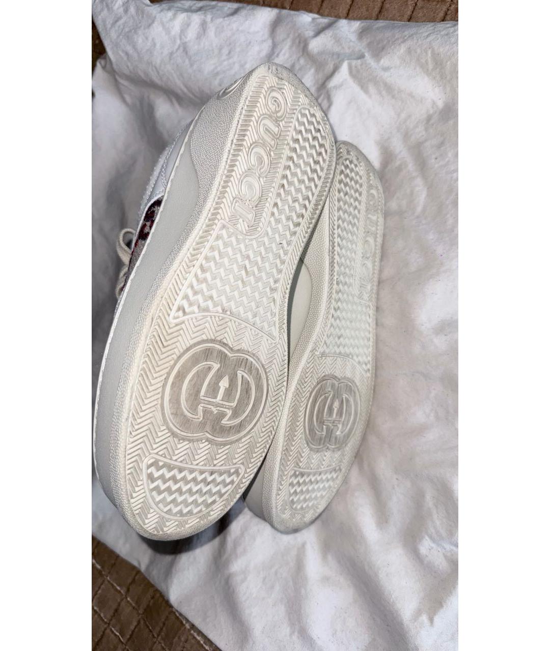 GUCCI Белые текстильные кроссовки, фото 8