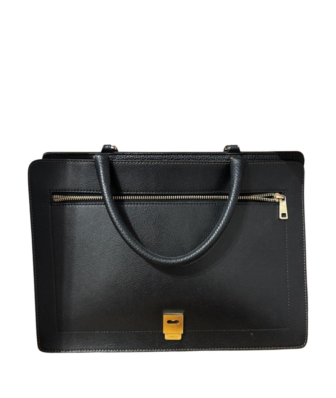 FURLA Черная кожаная сумка тоут, фото 1