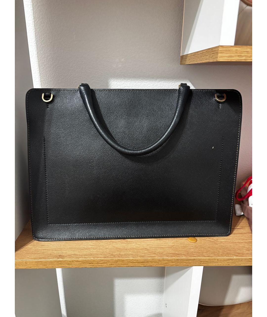 FURLA Черная кожаная сумка тоут, фото 3