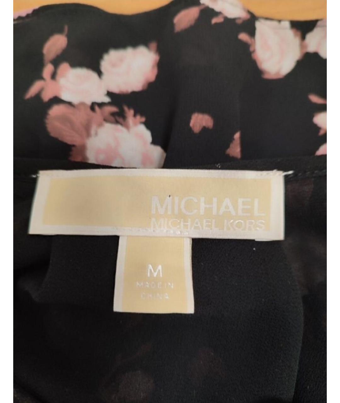 MICHAEL MICHAEL KORS Черное шифоновое повседневное платье, фото 3