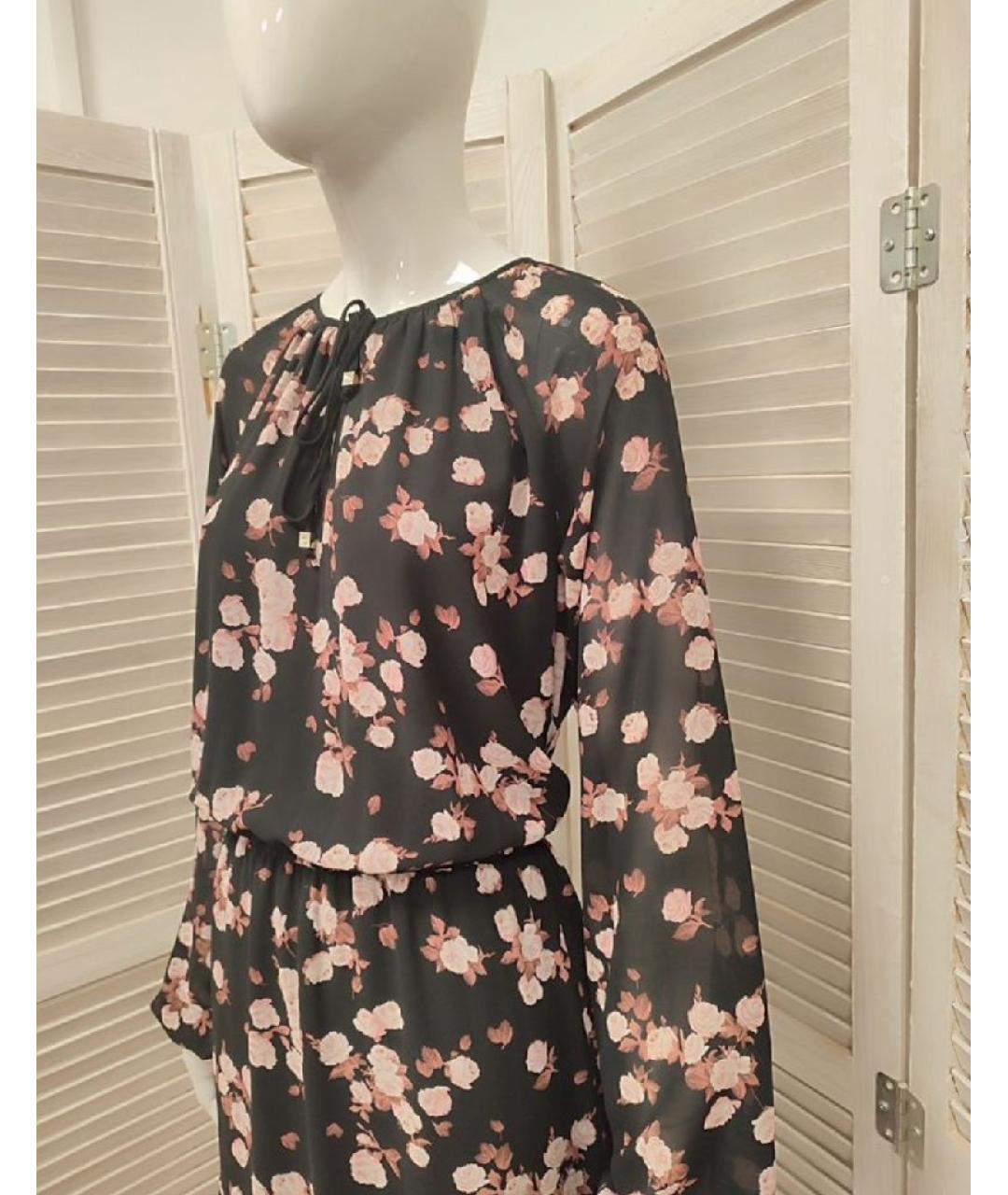 MICHAEL MICHAEL KORS Черное шифоновое повседневное платье, фото 6