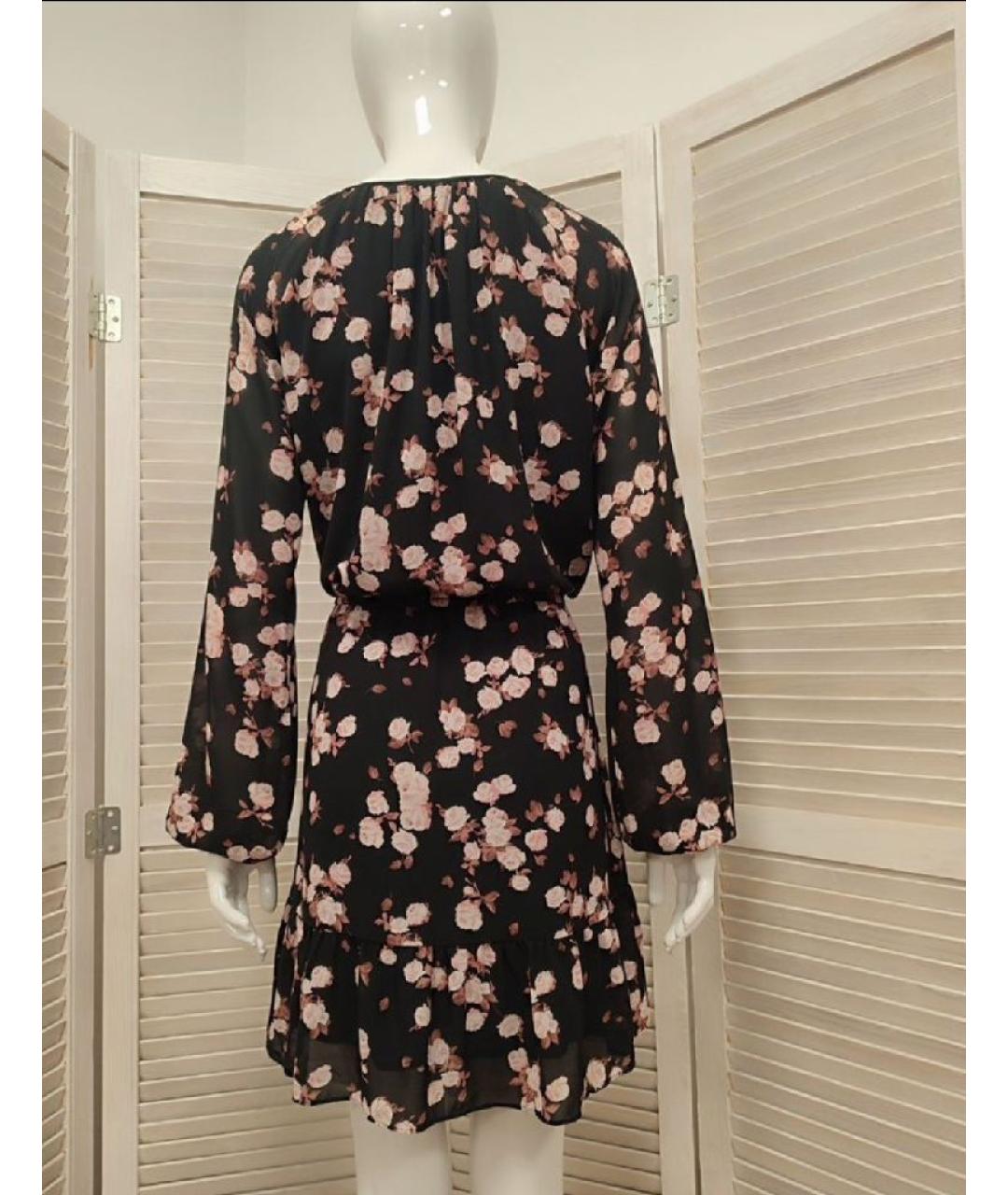 MICHAEL MICHAEL KORS Черное шифоновое повседневное платье, фото 2