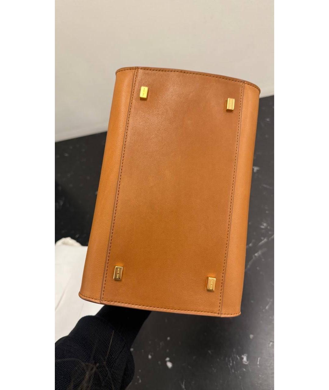 THE ROW Оранжевая кожаная сумка с короткими ручками, фото 7