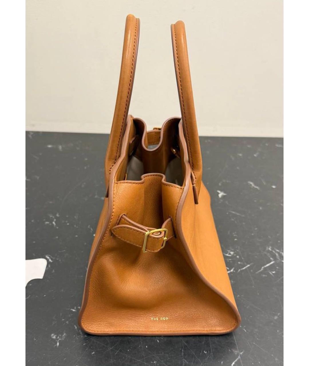 THE ROW Оранжевая кожаная сумка с короткими ручками, фото 4