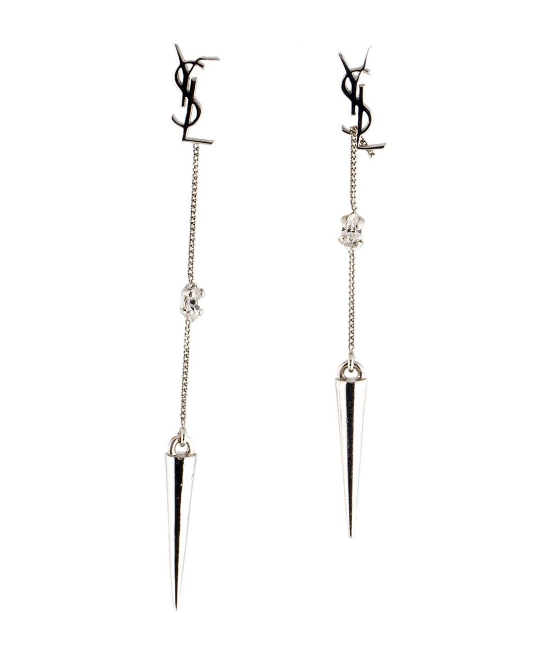 SAINT LAURENT Серебряные латунные серьги, фото 6