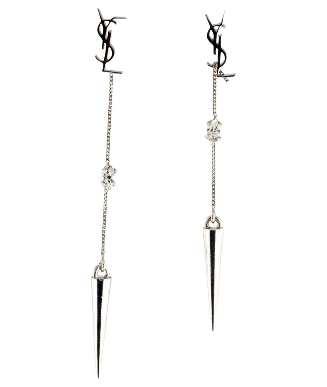 SAINT LAURENT Серебряные латунные серьги, фото 1