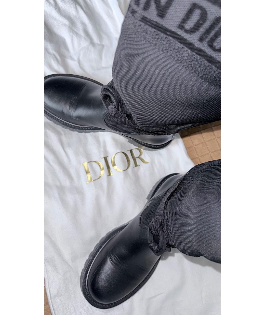 CHRISTIAN DIOR Черные кожаные сапоги, фото 6
