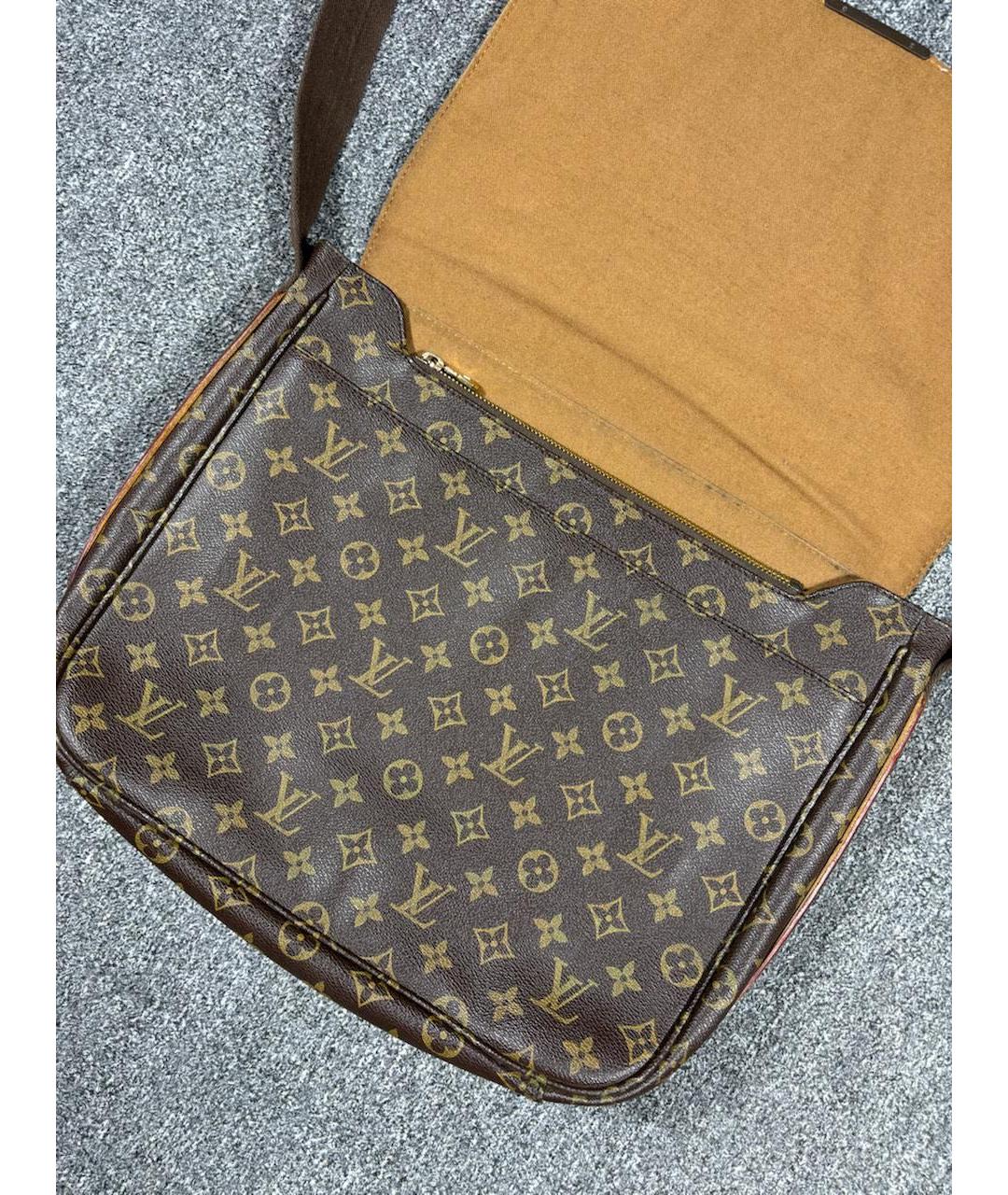 LOUIS VUITTON Коричневая кожаная сумка на плечо, фото 6