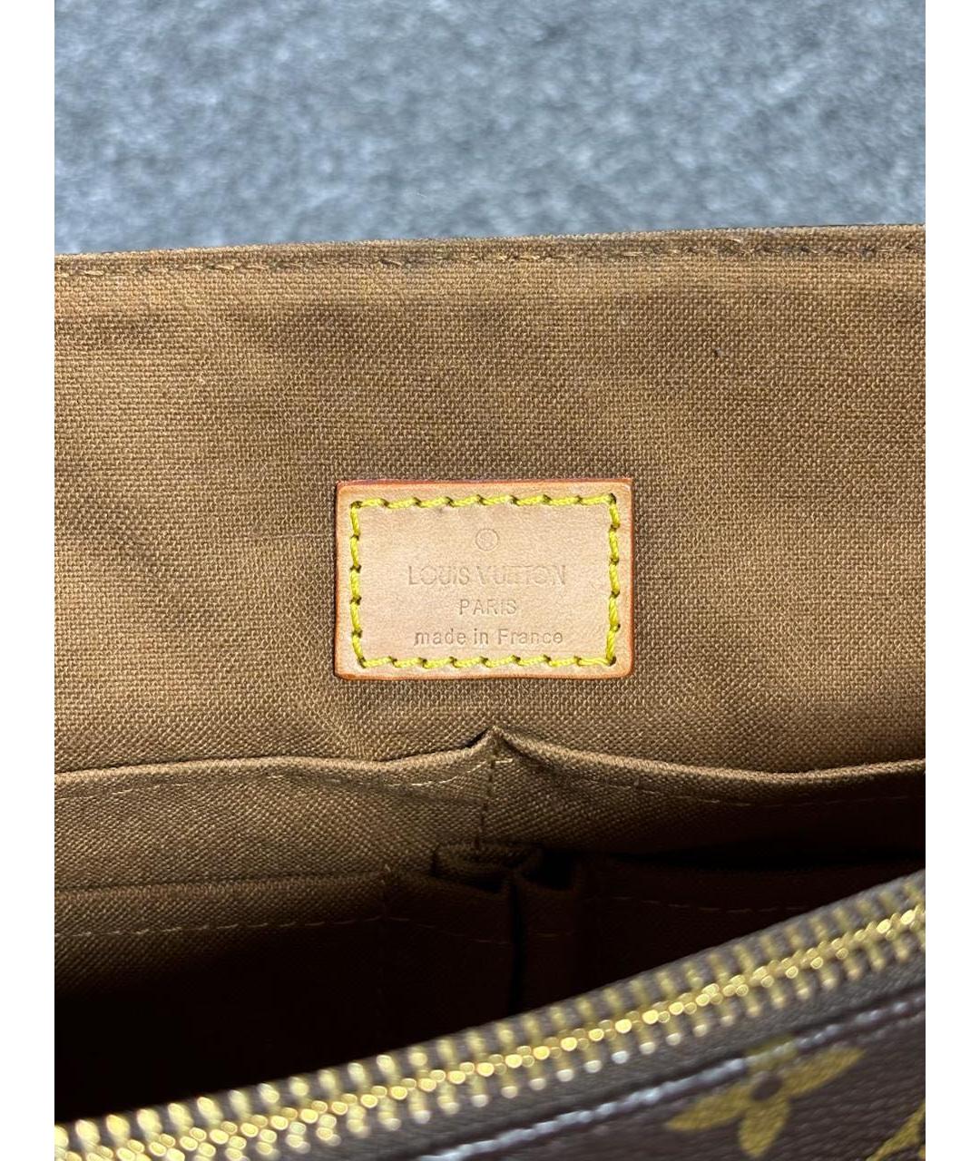 LOUIS VUITTON Коричневая кожаная сумка на плечо, фото 7