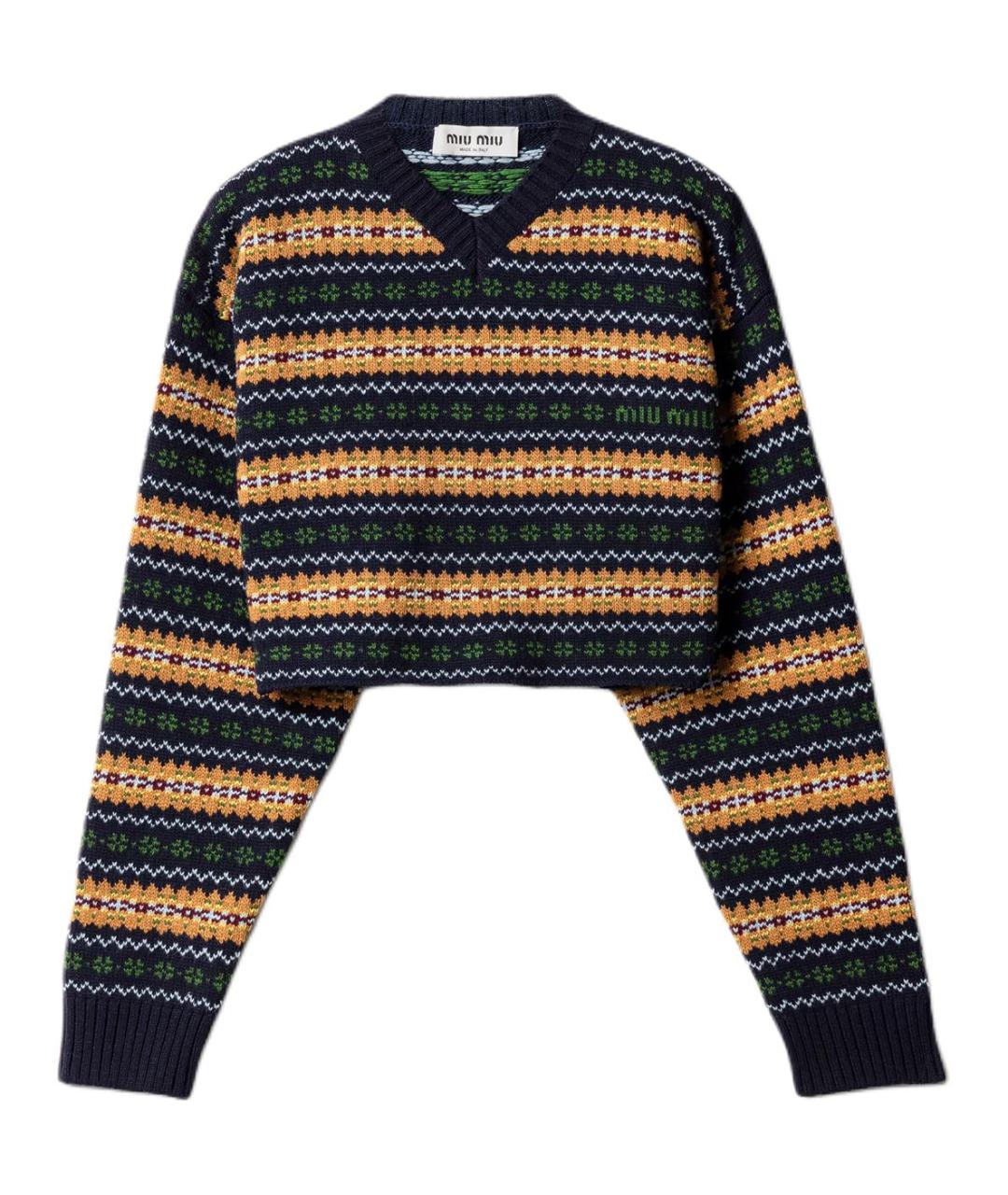 MIU MIU Темно-синий джемпер / свитер, фото 1