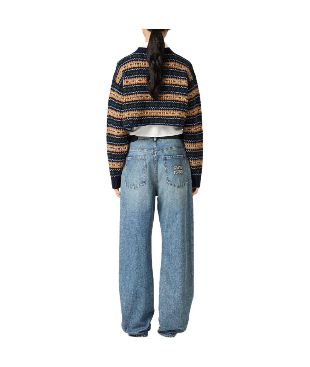 MIU MIU Темно-синий джемпер / свитер, фото 4