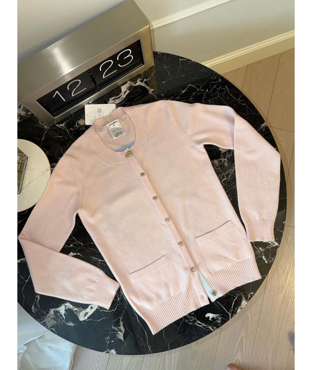 CHANEL Розовый кашемировый кардиган, фото 8