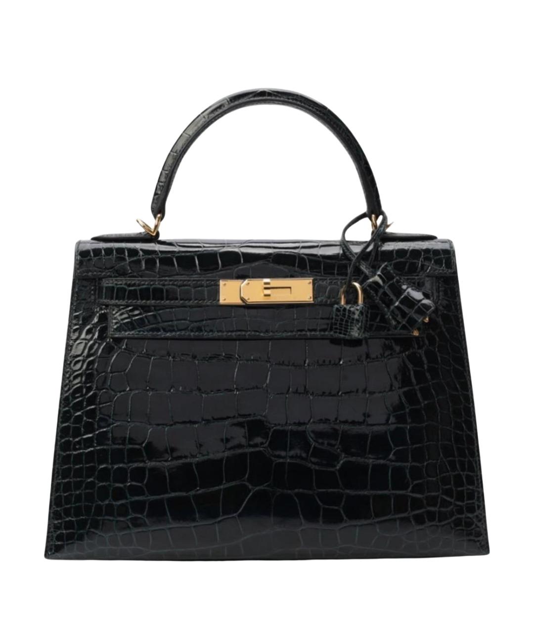 HERMES Зеленая кожаная сумка с короткими ручками, фото 1