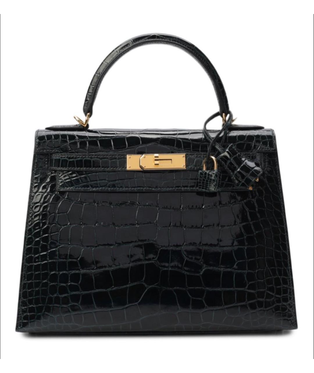 HERMES Зеленая кожаная сумка с короткими ручками, фото 5