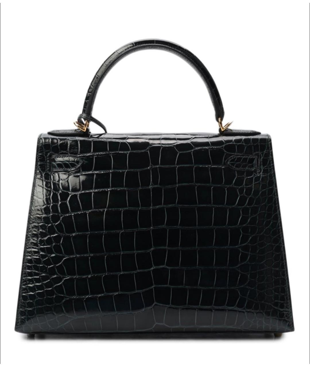 HERMES Зеленая кожаная сумка с короткими ручками, фото 3