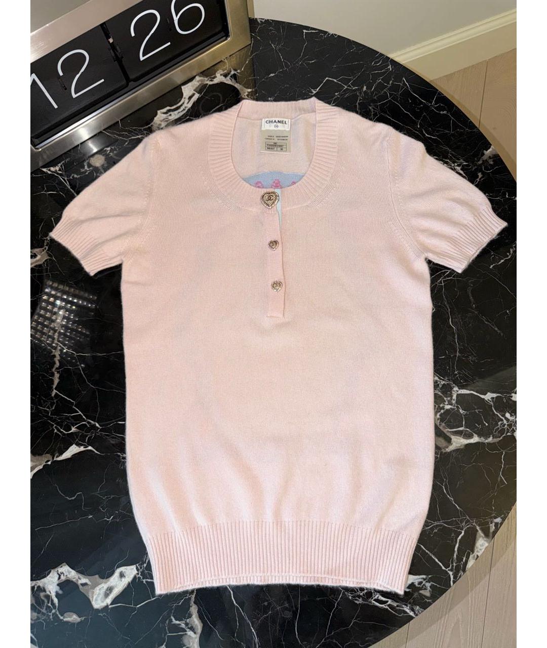 CHANEL Розовый кашемировый джемпер / свитер, фото 8