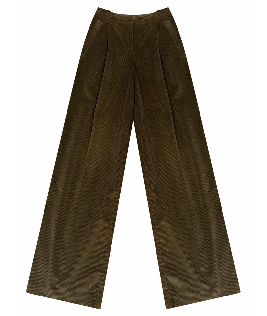 12 STOREEZ Хаки велюровые брюки широкие, фото 1