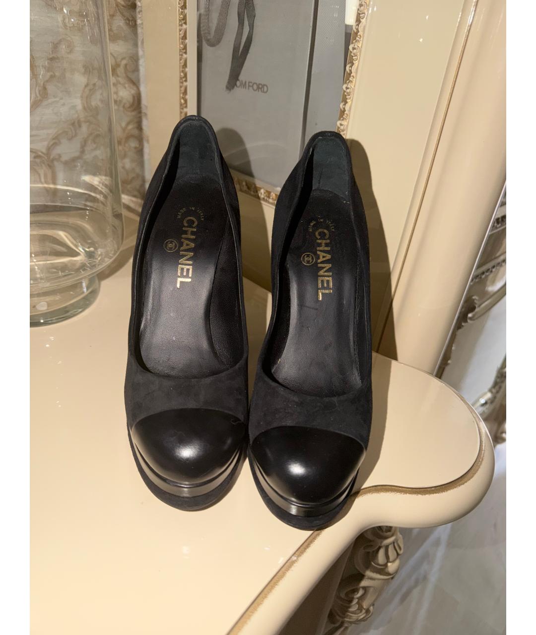 CHANEL Черные кожаные туфли, фото 2