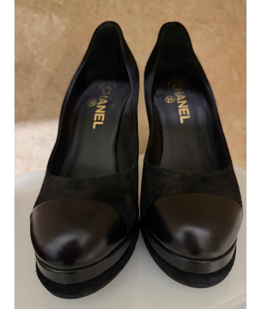 CHANEL Черные кожаные туфли, фото 5