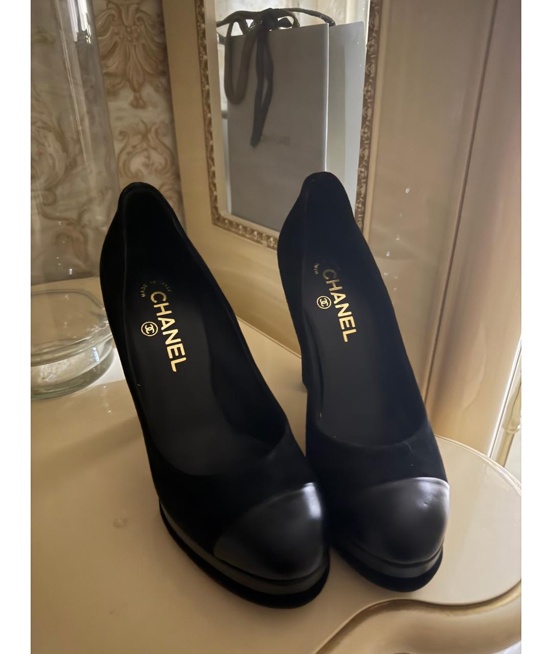 CHANEL Черные кожаные туфли, фото 7