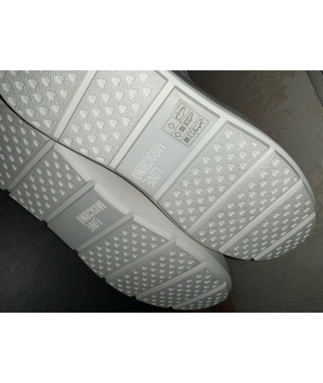 LOVE MOSCHINO Белые кожаные кеды, фото 8