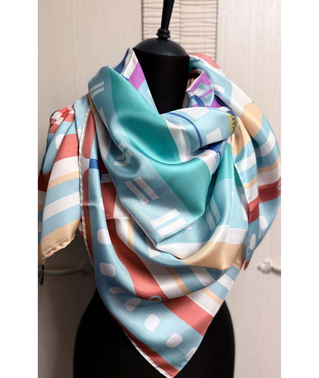 CHANEL Мульти шелковый шарф, фото 9