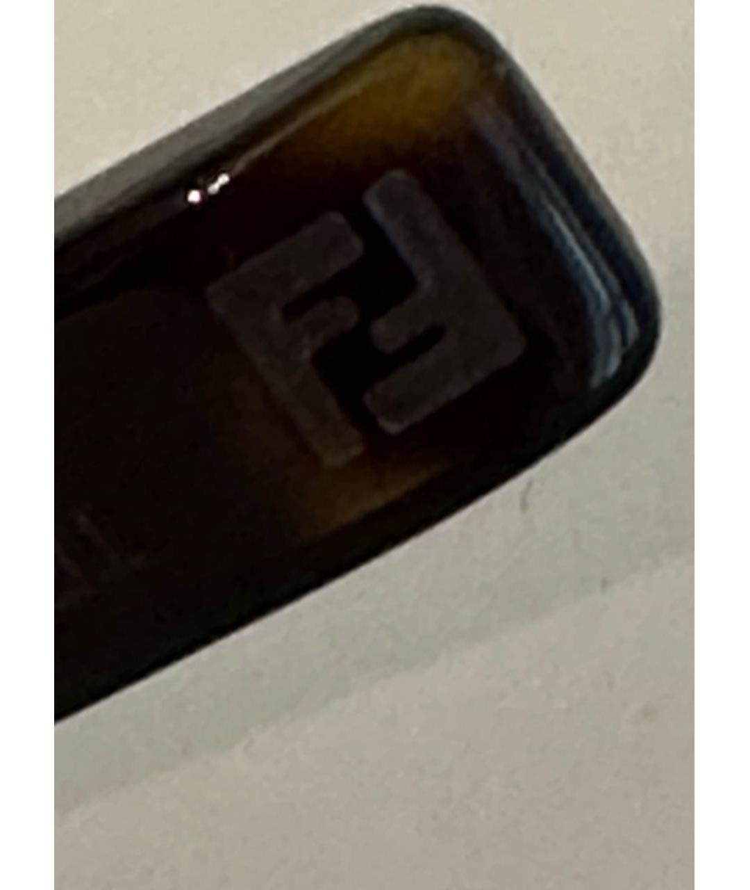 FENDI Коричневые металлические солнцезащитные очки, фото 6