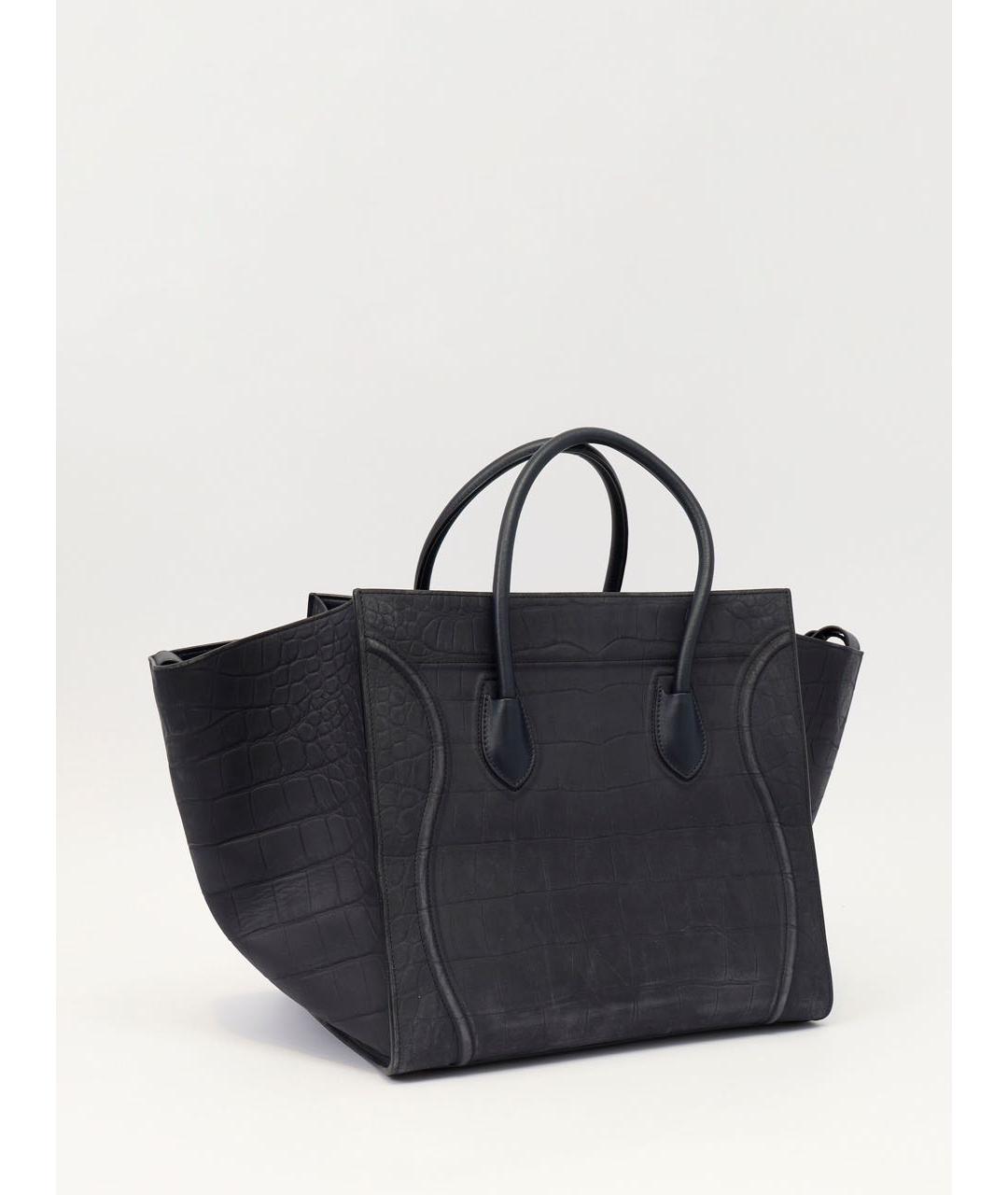 CELINE Черная кожаная сумка с короткими ручками, фото 2