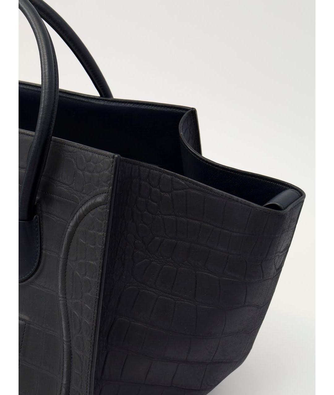 CELINE Черная кожаная сумка с короткими ручками, фото 4