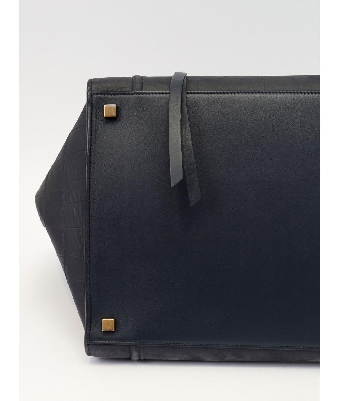 CELINE Черная кожаная сумка с короткими ручками, фото 5