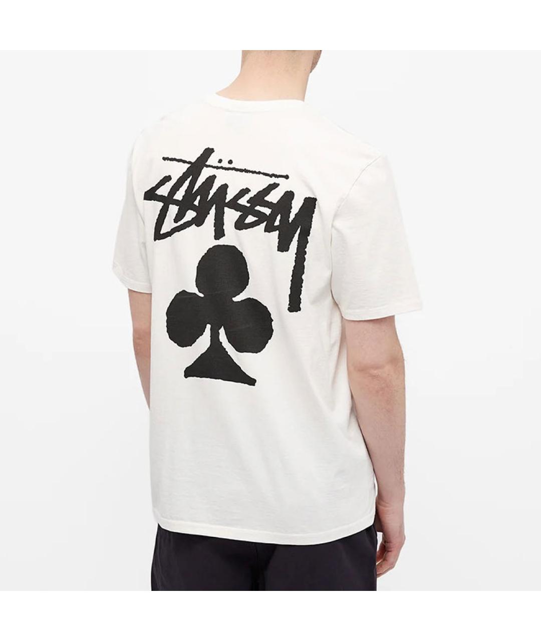 STUSSY Белая хлопковая футболка, фото 4