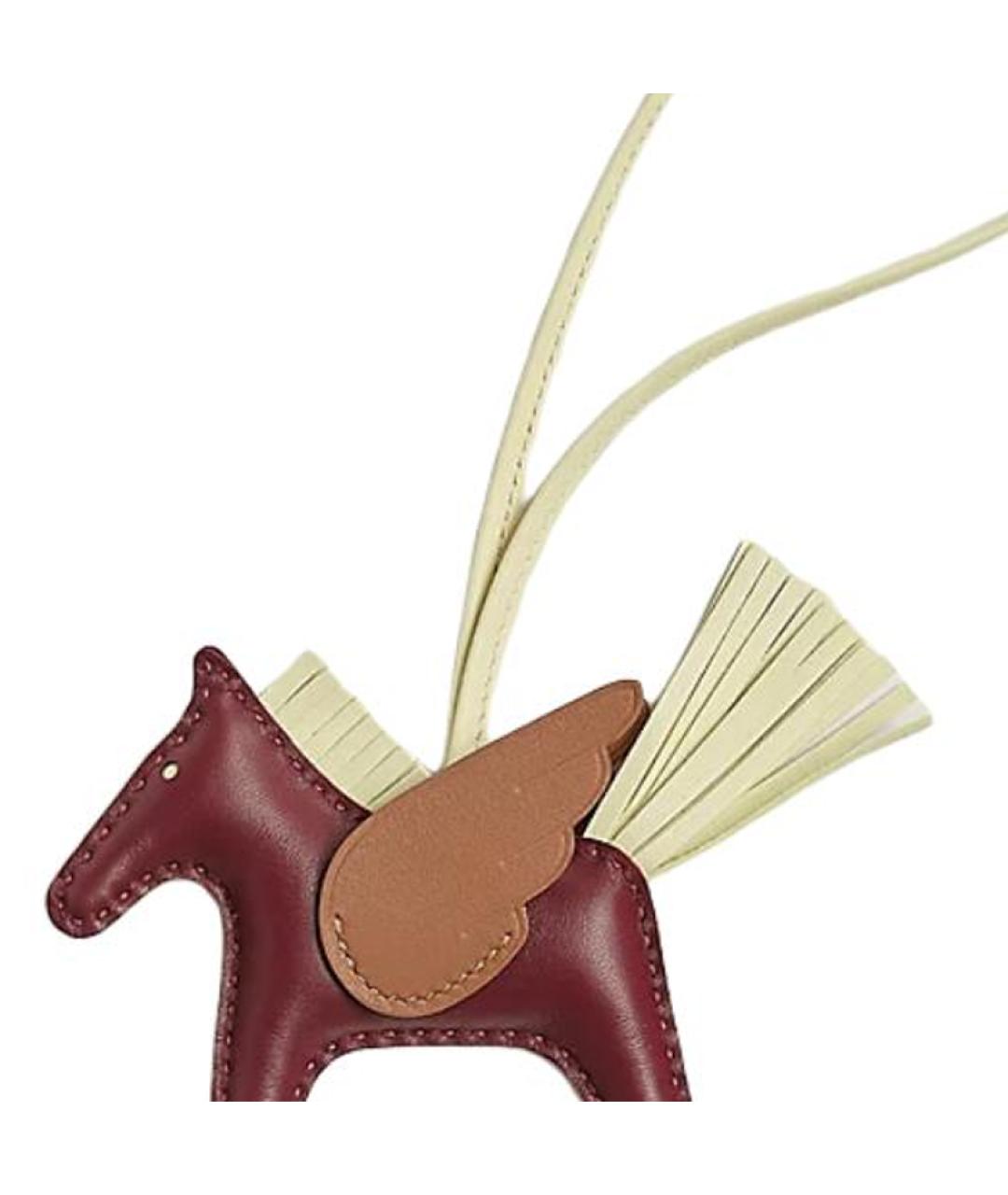 HERMES Бордовая кожаная подвеска, фото 2