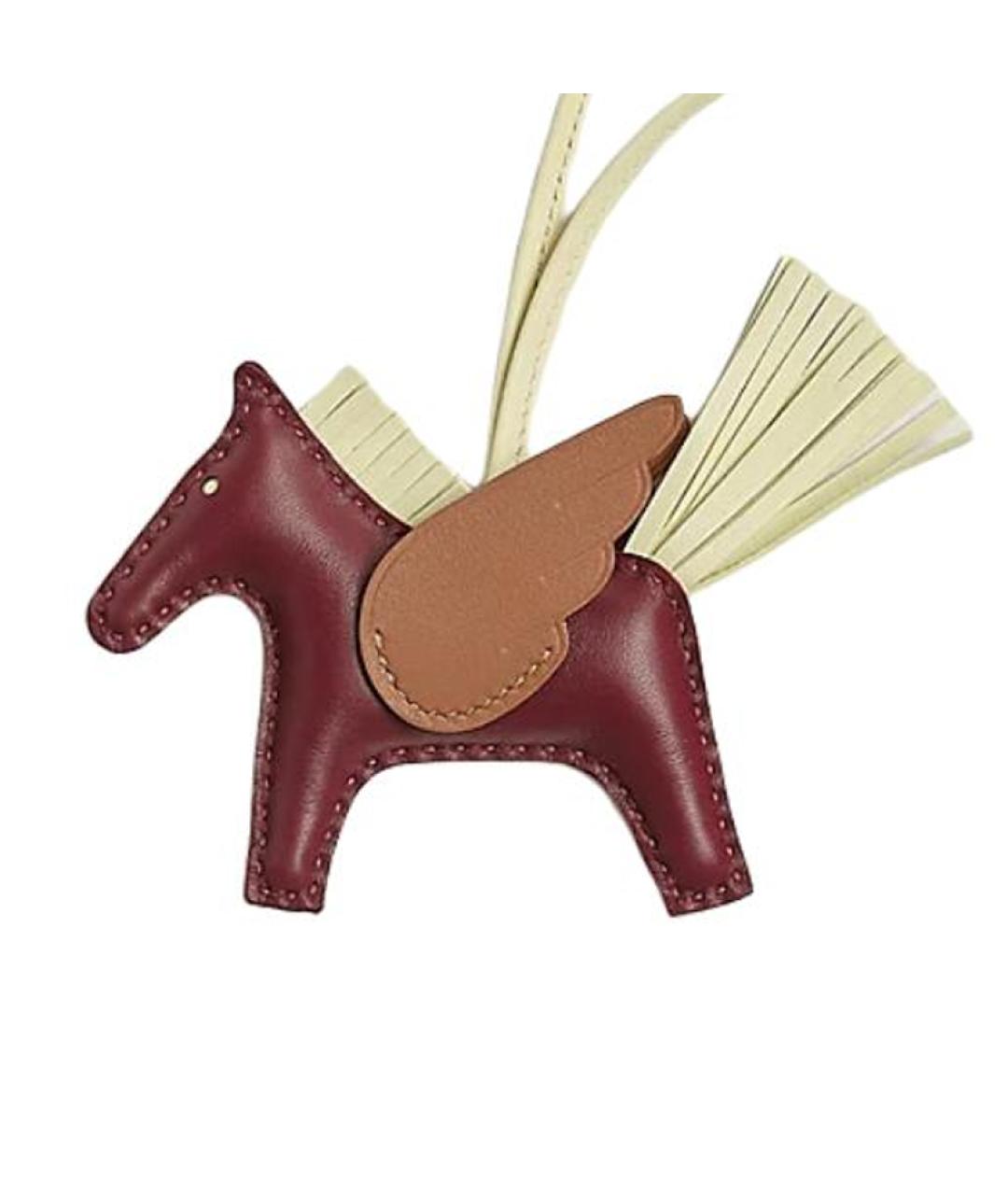 HERMES Бордовая кожаная подвеска, фото 3