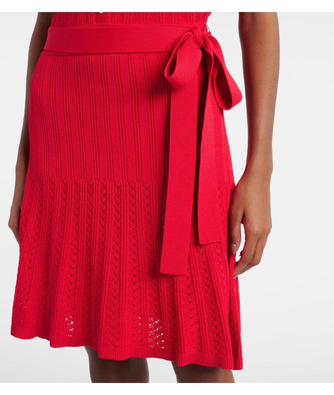 REBECCA VALLANCE Красное вискозное повседневное платье, фото 5