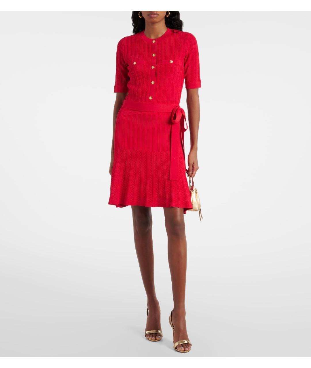 REBECCA VALLANCE Красное вискозное повседневное платье, фото 2