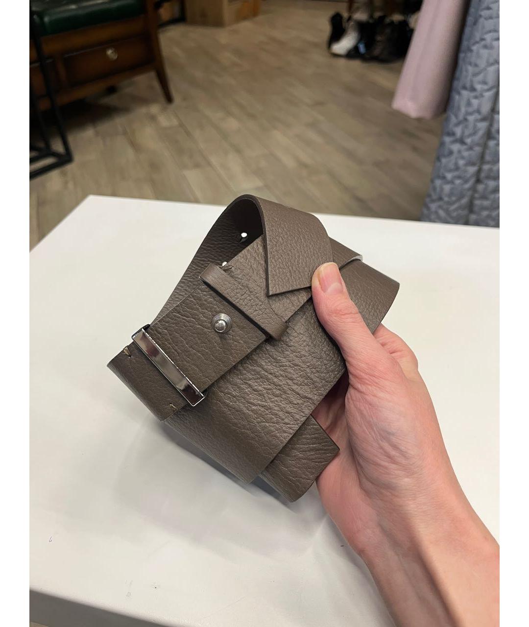 FABIANA FILIPPI Серый кожаный ремень, фото 5