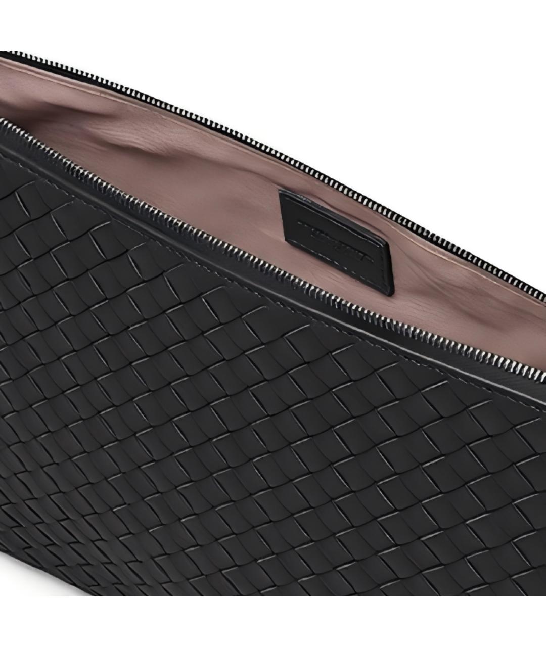 BOTTEGA VENETA Черная кожаная папка для документов, фото 4