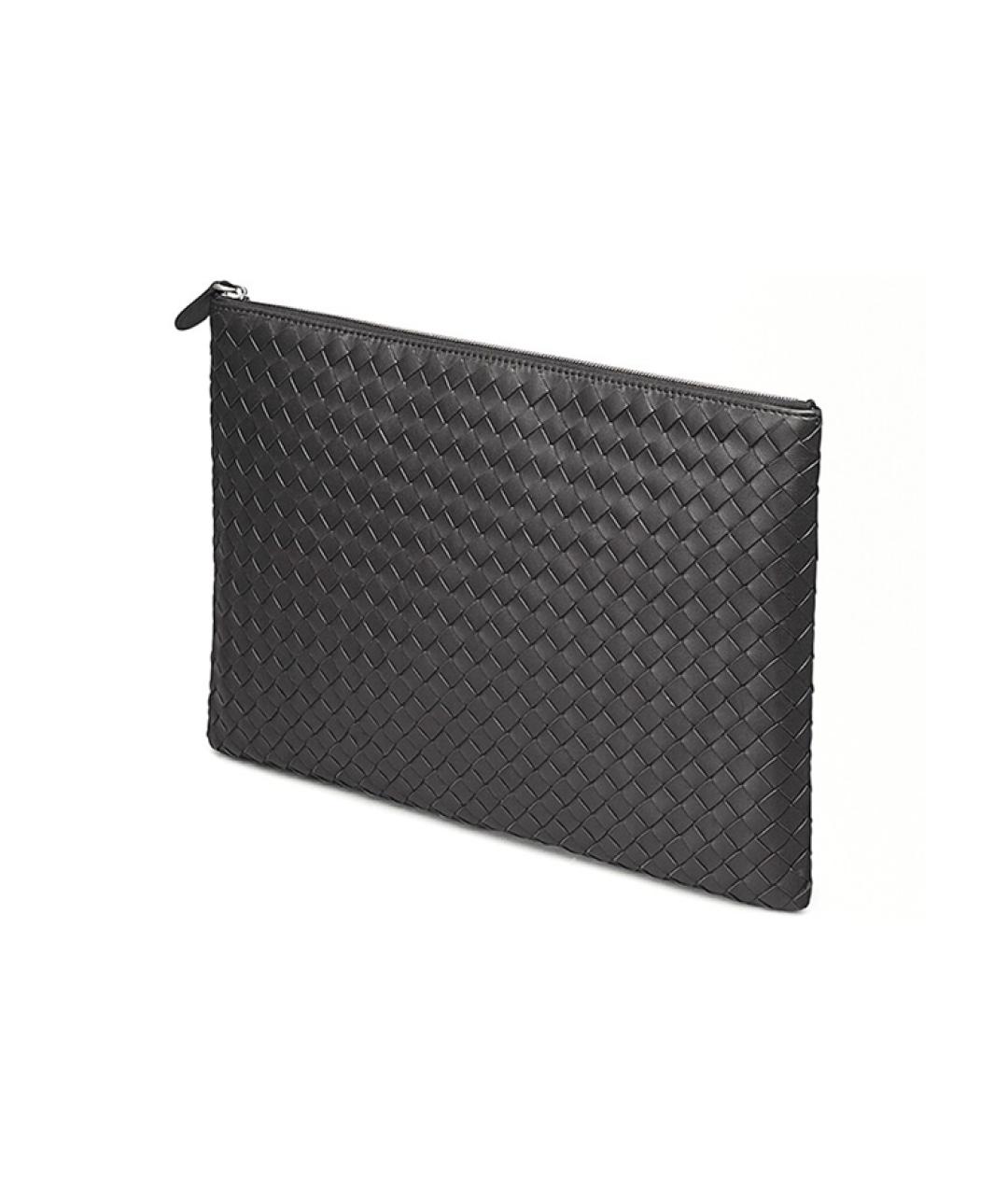 BOTTEGA VENETA Черная кожаная папка для документов, фото 2