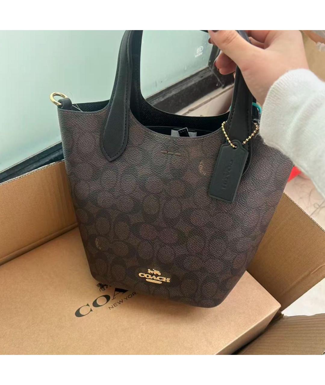 COACH Коричневая сумка тоут, фото 3